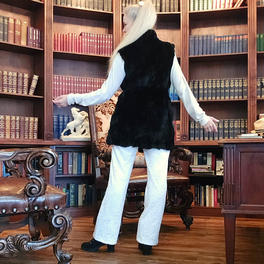 NWT Genuine Rabbit Fur Vest M/L - Picture 5 of 17